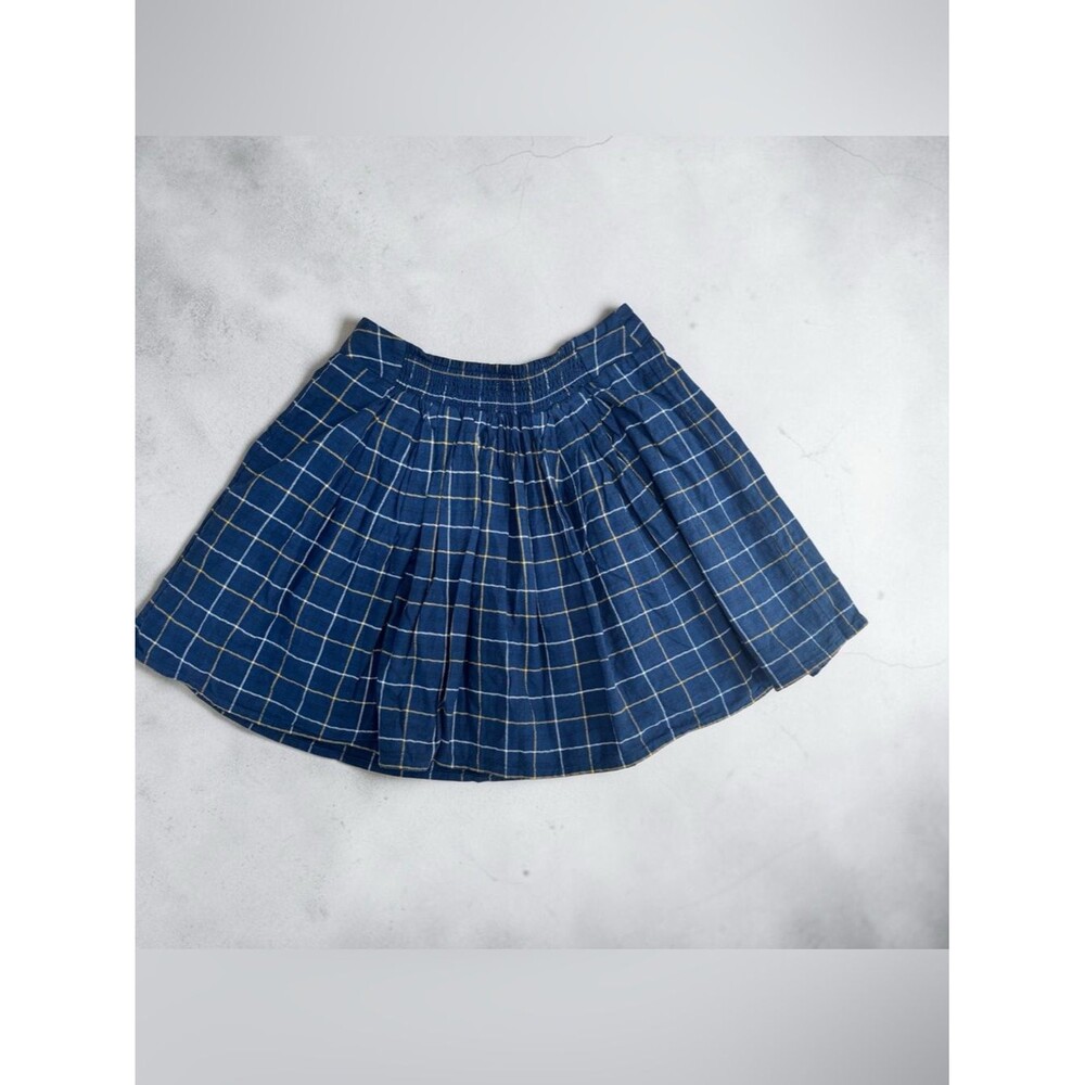 Cyrillus Navy Plaid Pleated Mini Skirt Girls Size 16 Academia schoolgirl